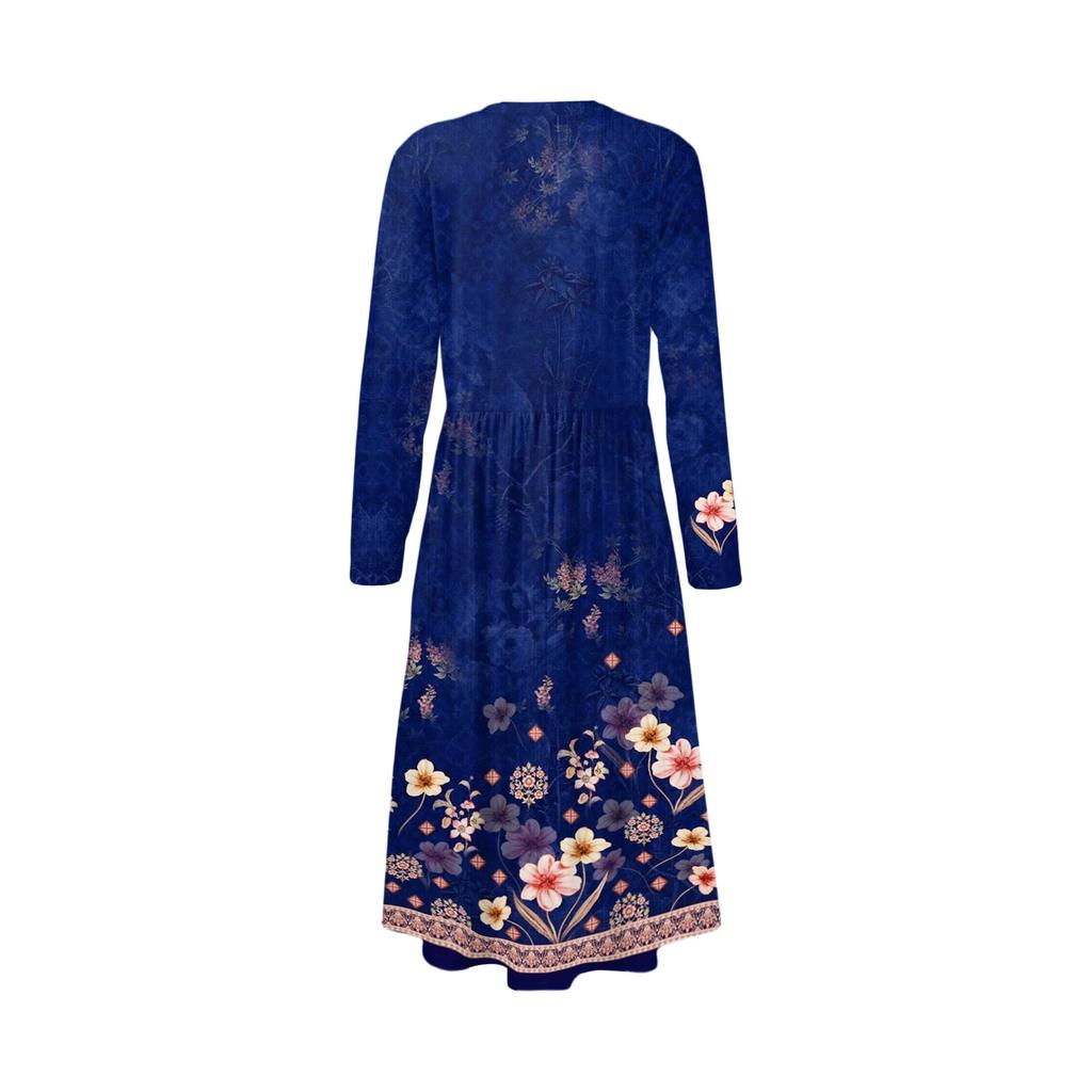 Dame Mote Kjole Vår V-hals Langermet Kjole