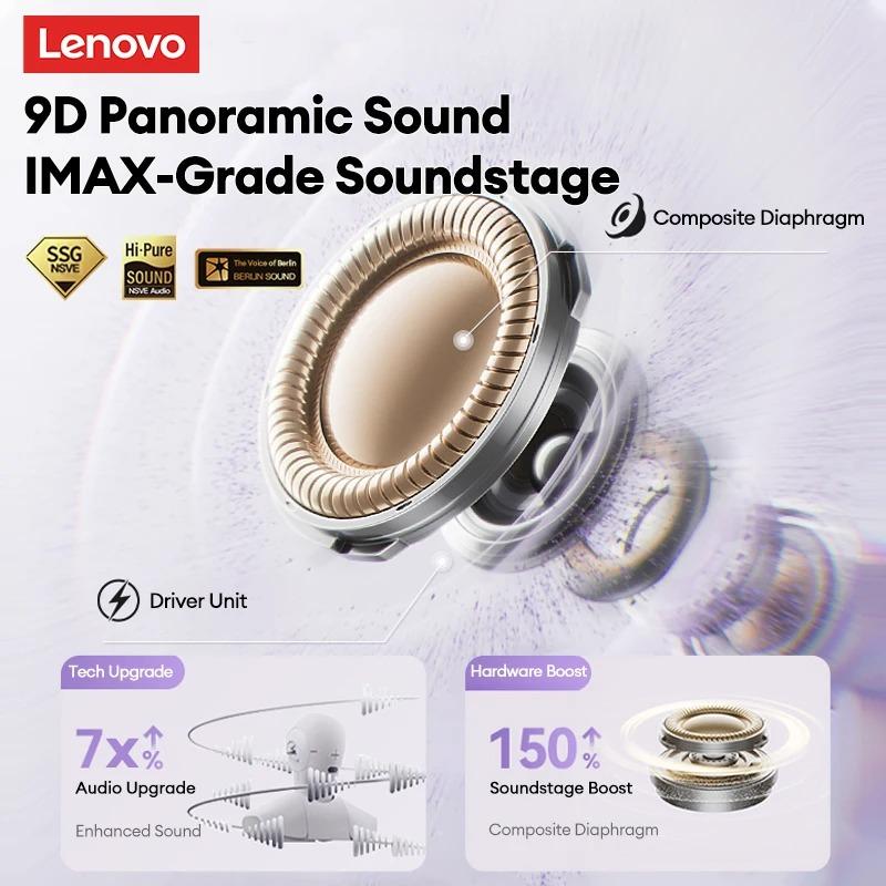 Original Lenovo LK6 Wireless Bluetooth 5.4 Ear Clip Headphone HIFI Sound Quality ENC Noise Reduction Earphones Long Endurance Earsets