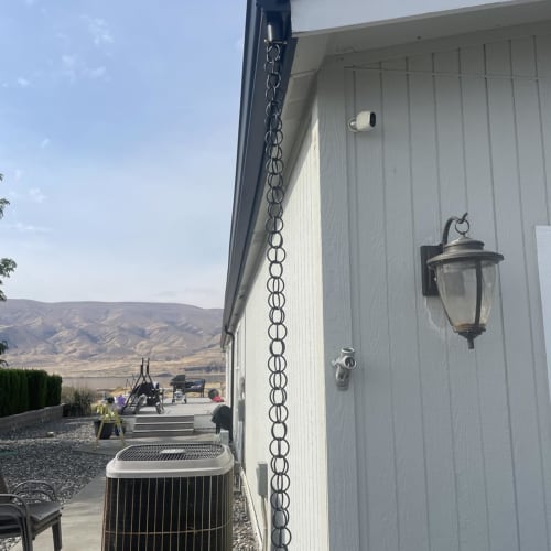 Metal Rain Chain with Rings, Rain Downspout Catcher Chain for Gazebos, Patios, and Gardens, Black Rain Chain Roof Gutter Hanger (Size: 3m (10ft))