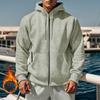 Sweat à capuche unicolore pour homme pour l'automne et l'hiver Doublé polaire pour la chaleur et le confort Hoodie à manches longues pour homme