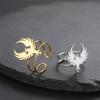 My Shape Eagle Birds Rings Stainless Steel Animal Phoenix Open Adjustable Finger Ring Fashion Punk Jewelry Party Gifts Boys Men