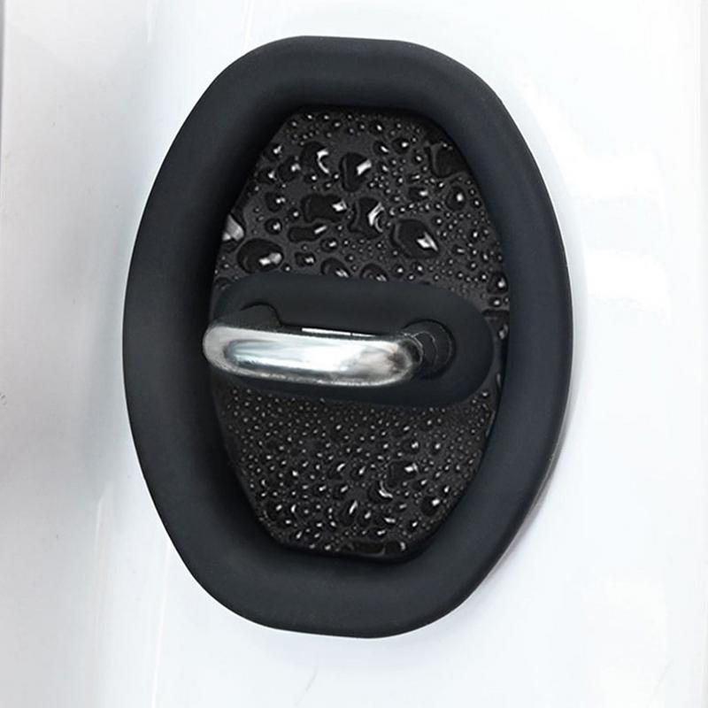 Car Door Lock Latches Cover Silicone Car Latch Protector Adhesive for Door Lock Precise Fit Vehicle Latch Pad to Reduce Impact