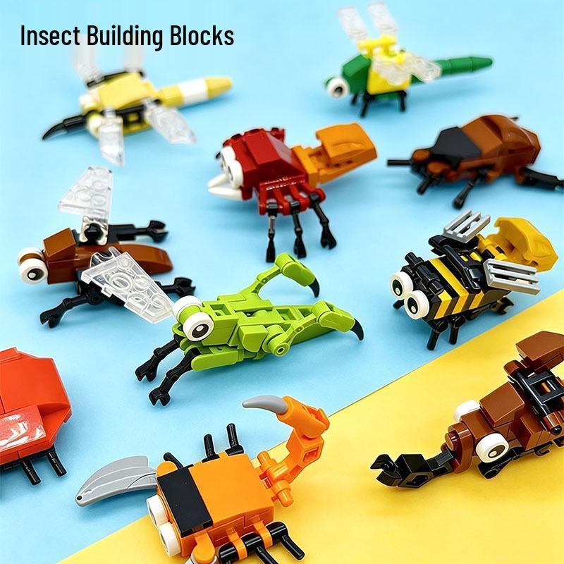 Insect Building Blocks Educational Toys Compatible with LEGO - Ideal for Students, Amusement Parks, and Cram Schools