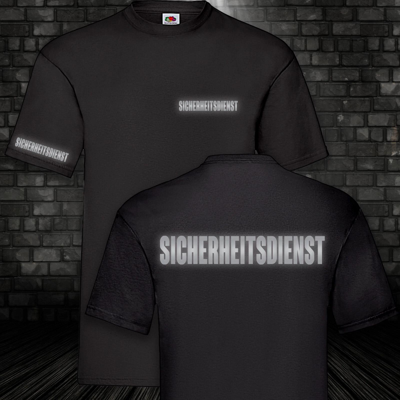 Security Service Security T-Shirt Black Reflex Silver 100% Cotton S-5XL XXXXL