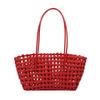 Stylish and simple handbag summer new woven striped hollow bag storage basket pastoral vegetable basket shoulder bag