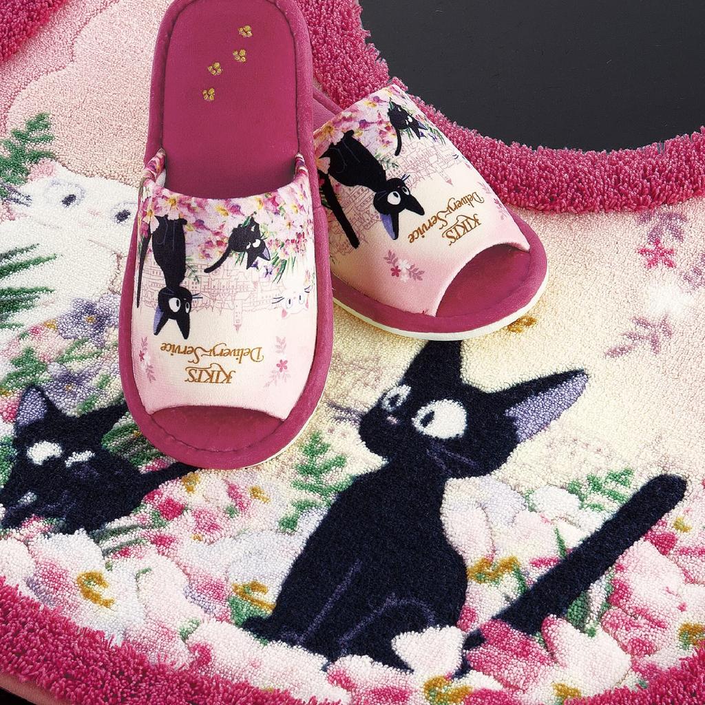 Senko Kiki's Delivery Service Toiletries Twilight Jiji Slippers, One Size Fits All, Pink, Character, Jiji, Cat, 64135