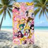 Sailor Moon Microfiber Beach Towel Quick-Drying Absorbent Cartoon Printed Swimming Bath Towel Seaside Portable