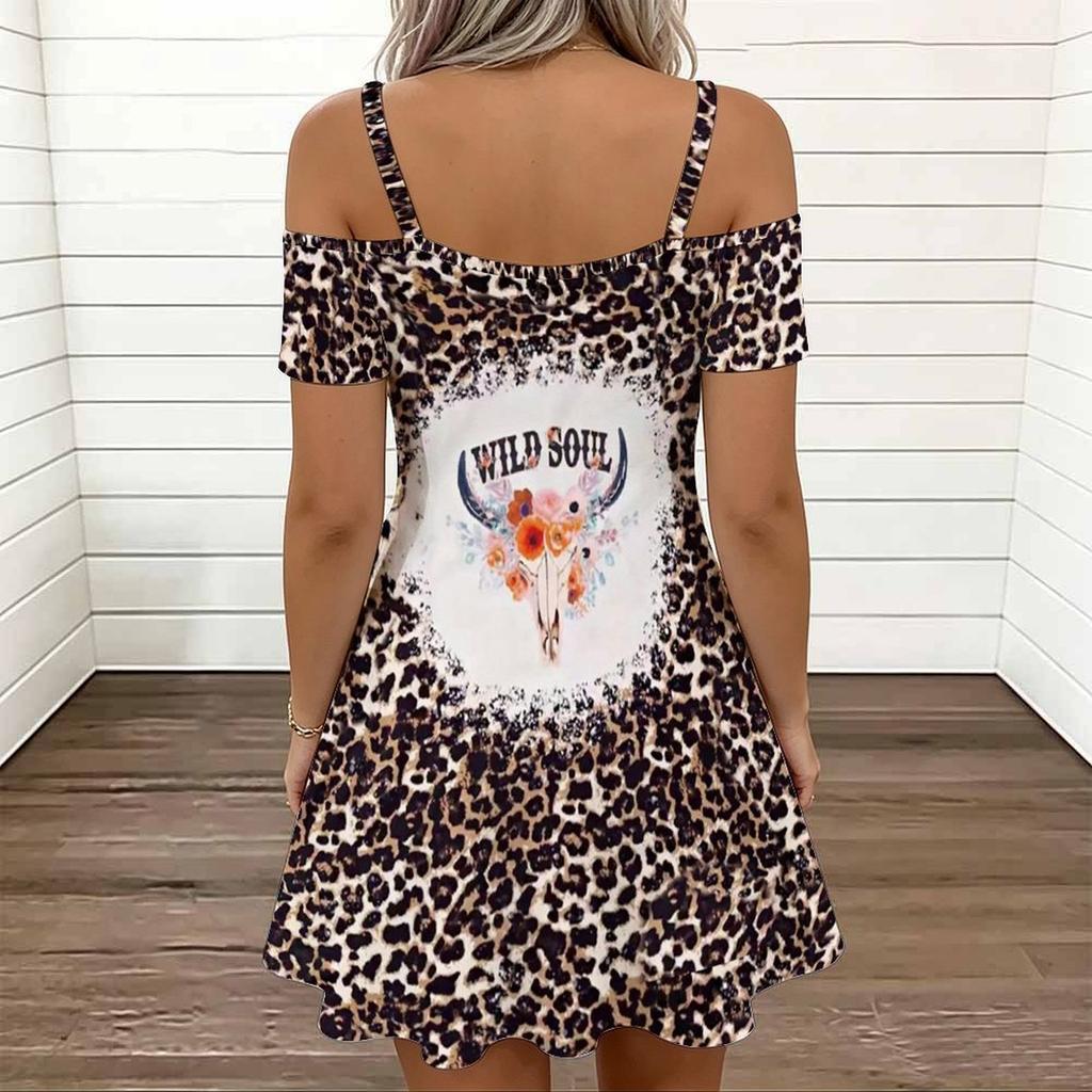Women Adjustable Strap Plus Size Dress Romantic Flower Printed Flowy Summer Sundress