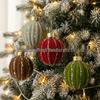 8cm Flocked Christmas Ball Ornaments - PET Plastic Holiday Tree Decorations