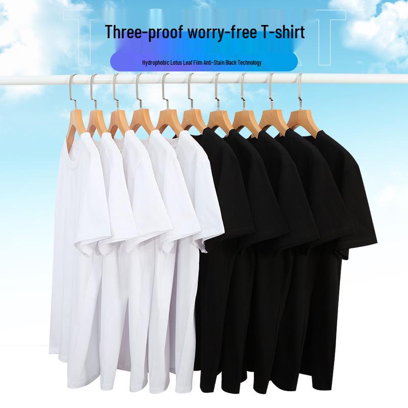 

Men s Heavyweight Drop Shoulder White T-Shirt - Three-Proof, Loose Fit, Short Sleeve, American Style. 3XL