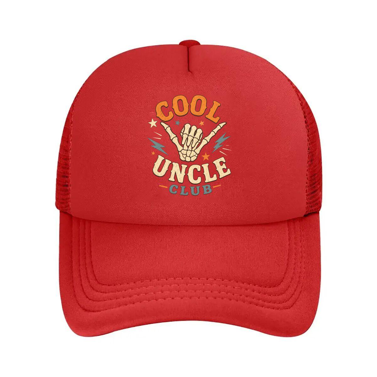 Retro Uncle Vibes Skeleton Sign Mesh Baseball Cap Hip Hop Adjustable