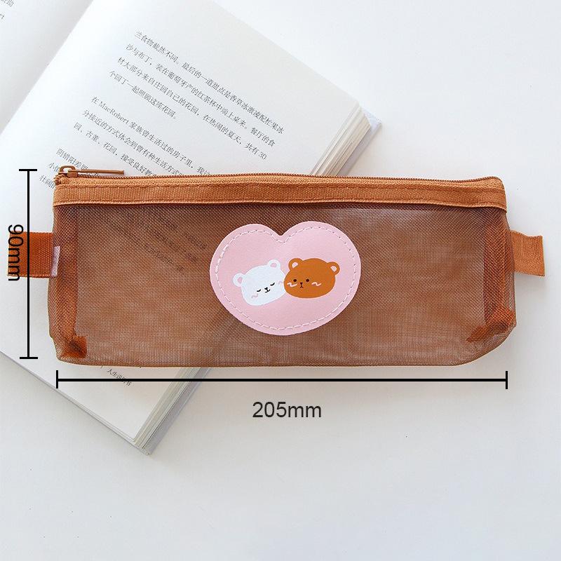 Transparent Mesh Pencil Case - Large Capacity Minimalist Bag for Students