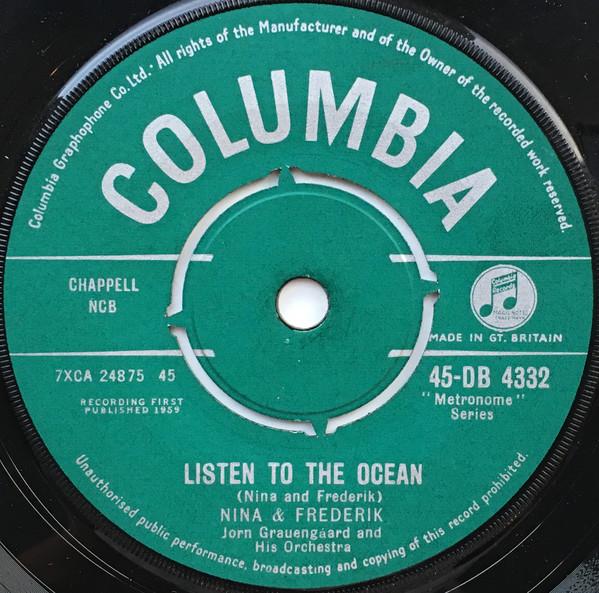 

7inch Record NINA & FREDERIK - Listen To The Ocean 45DB4332 Columbia 1959 UK Folk Used