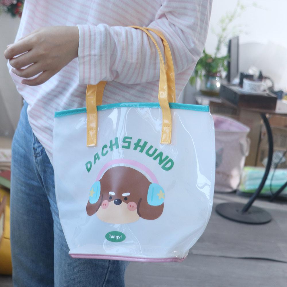 

Kawaii Jelly Beach Bag Waterproof Transparent Shoulder Bag Fashion PVC Beach Bag Fitness Bag Style1