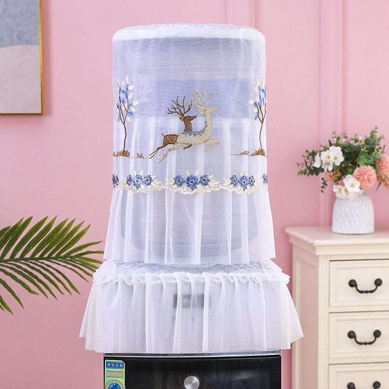 

2pcs/set Lace Water Dispenser Cover Lace Embroidered Printed Household Water Dispenser Decor Dust Protector Cover Bucket Covers