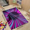 Vibrant Swirls 3D Rug for Contemporary Decor  Abstract Art Carpet Bold Colorful Flooring Anti Slip Carpet Can Be Machine Washed