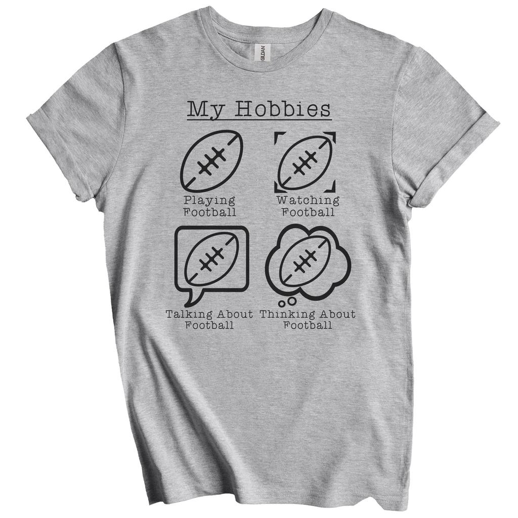 My Hobbies Playing Football Funny Football Player T-Shirt