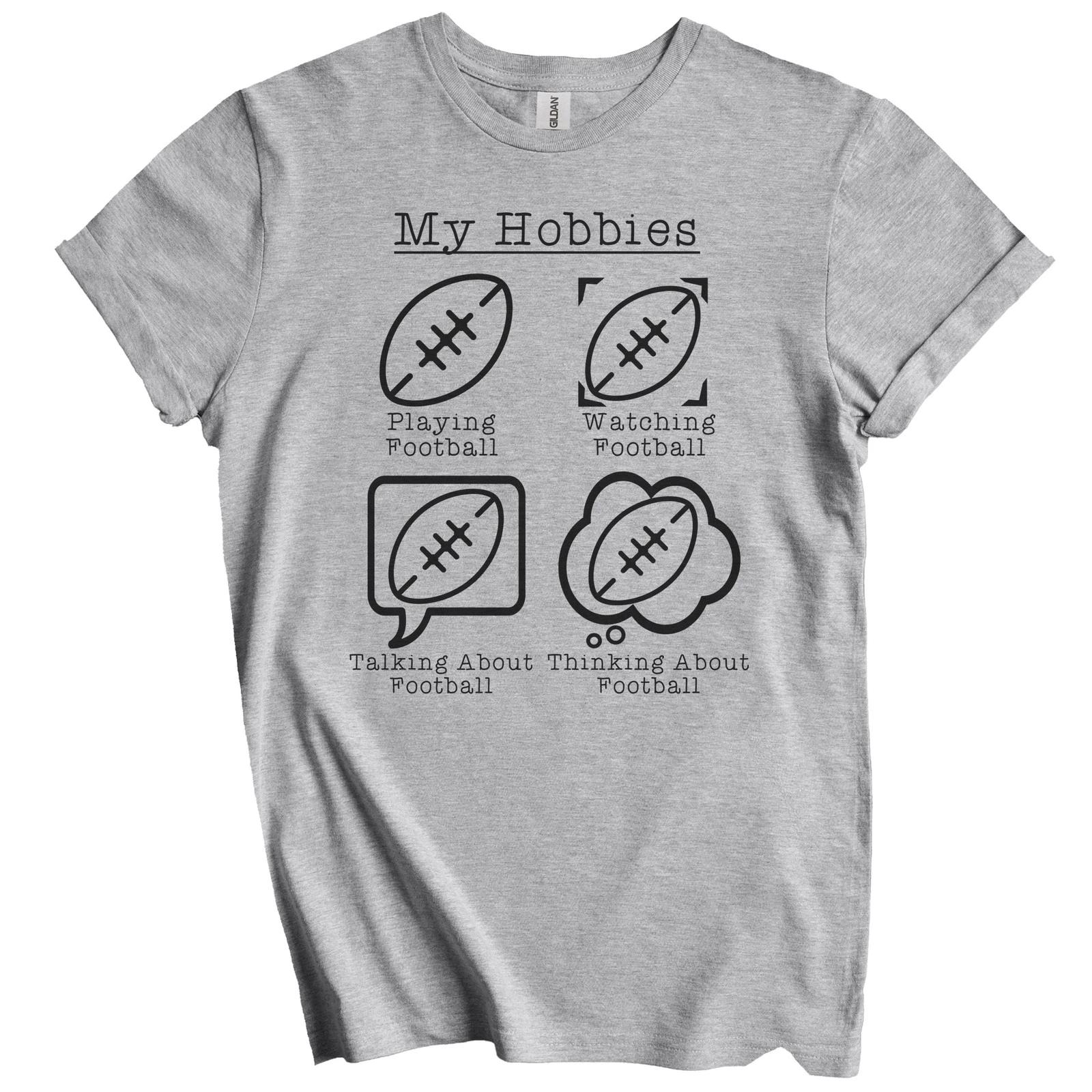 My Hobbies Playing Football Funny Football Player T-Shirt 2XL