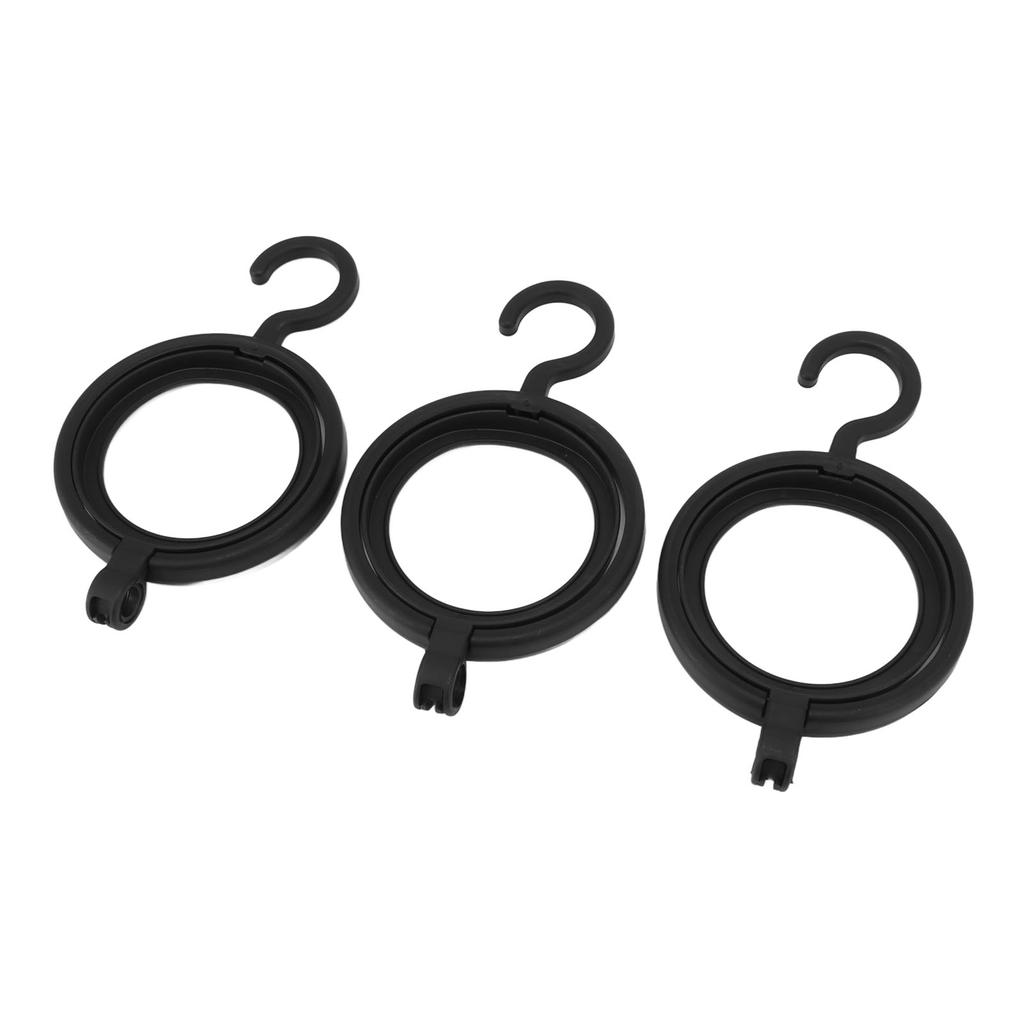 3Pcs Hanging Wig Stand Space Saving Portable Plastic Wig Display Hanger for Home Travel Black