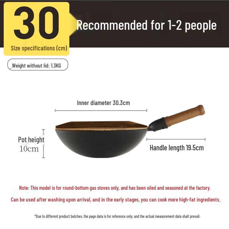 

Chui Da Huang 30cm Round Bottom Iron Wok