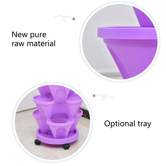 Stackable Plant Pot Creative Petal Design Multi Layers Plant Container Garden Tools