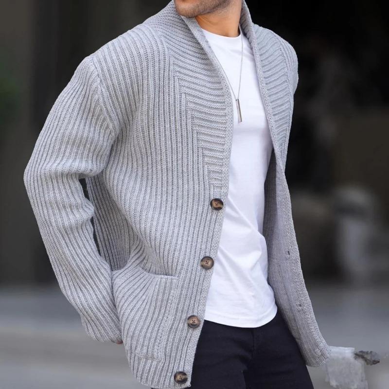 Men S Long Sleeve Knitted Cardigan Sweater Casual Autumn Winter Coat