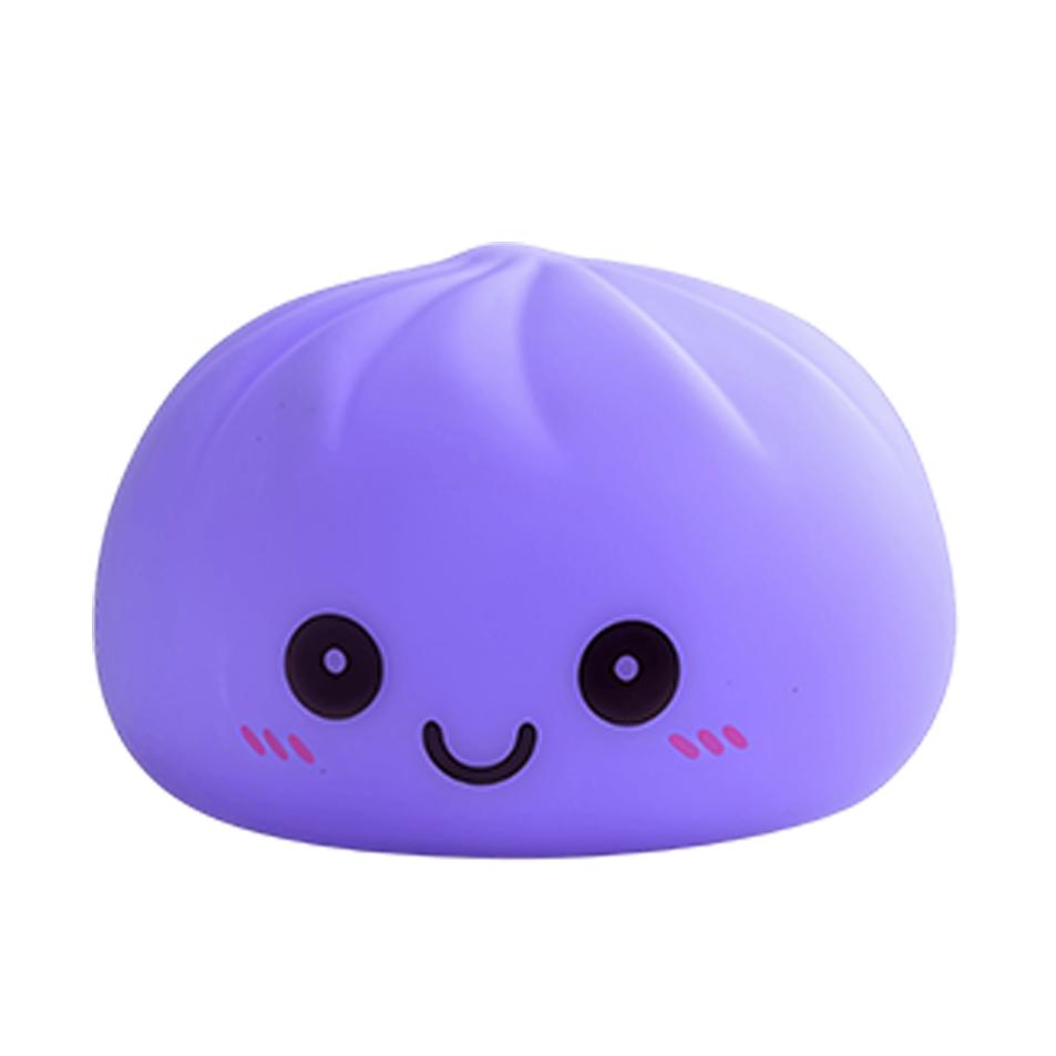 2027 Simulation Dumpling Squishy Night Light Soft Lightup Bubble Spitting Bun Birthday Gift Colorful Dumping Toy Squishy Gifts