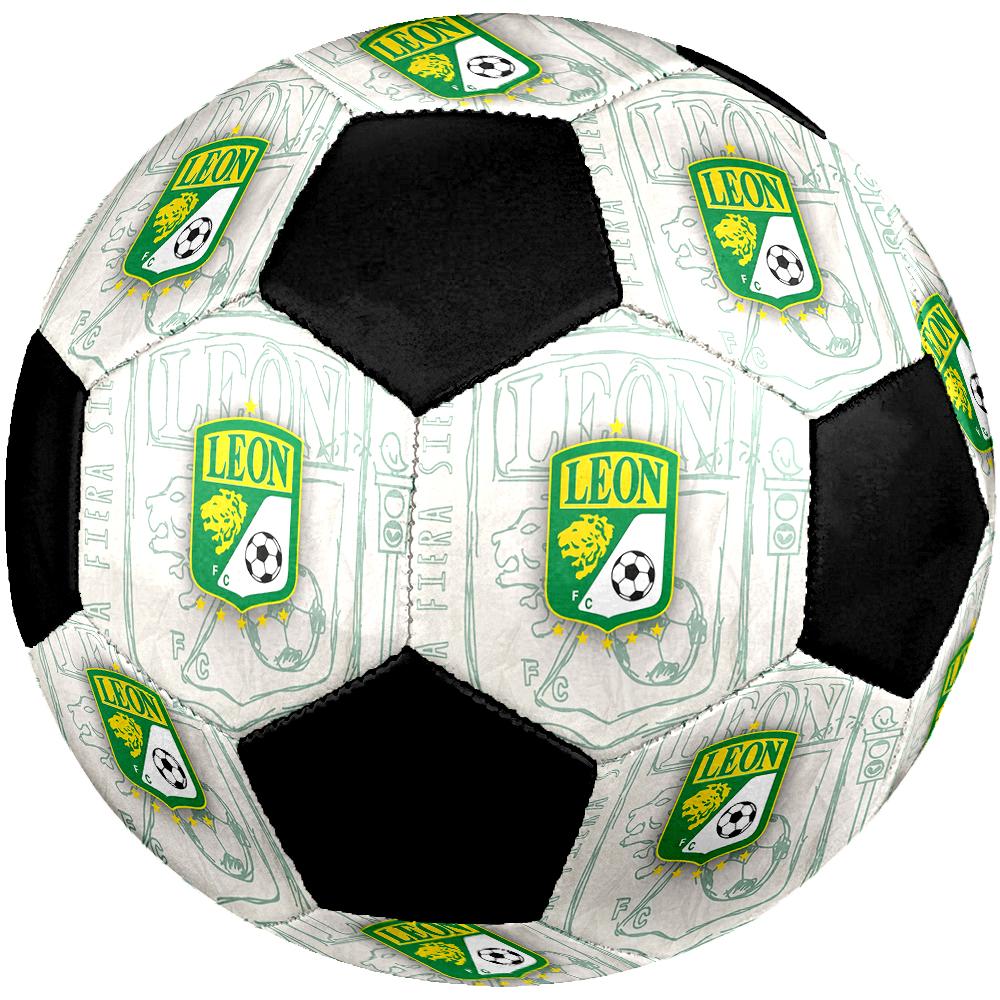 SIZE 5 León FC Soccer Ball Colorful All Ages Machine Stitched PVC Competition Ready Durable High-Bounce
