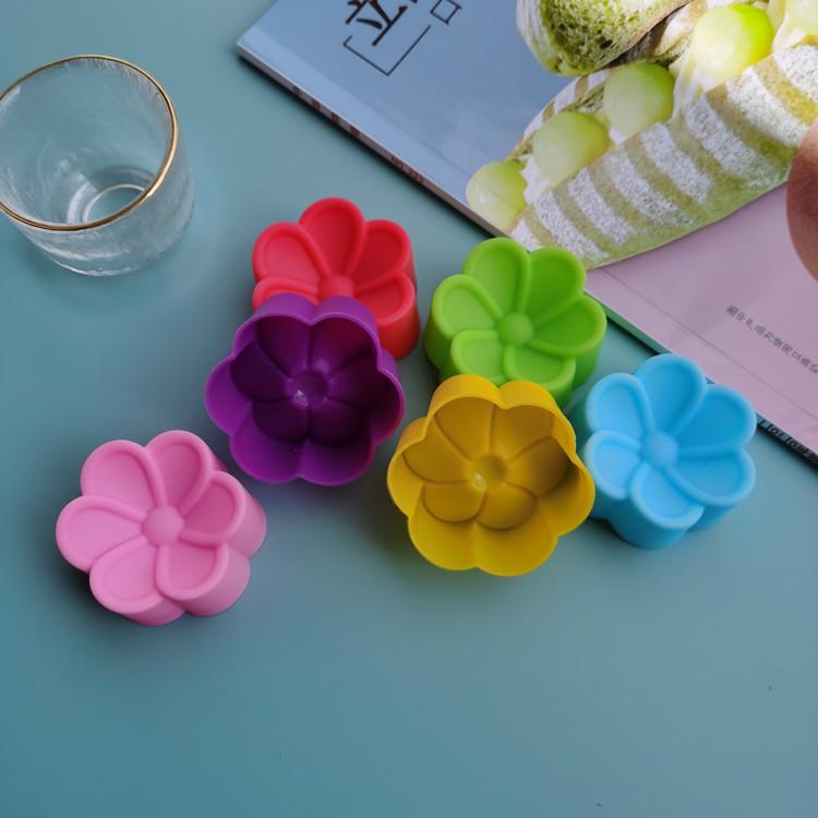 Colorful Silicone Rose Baking Molds - 5CM Cake & Muffin Cups, Pudding, Jelly, and Soap Molds