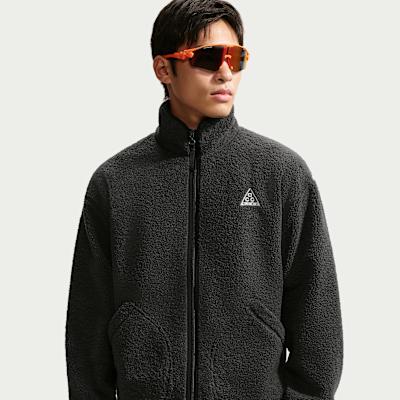 Unisex Nike ACG Fleece Tops Men's Black Stand Collar Moderate