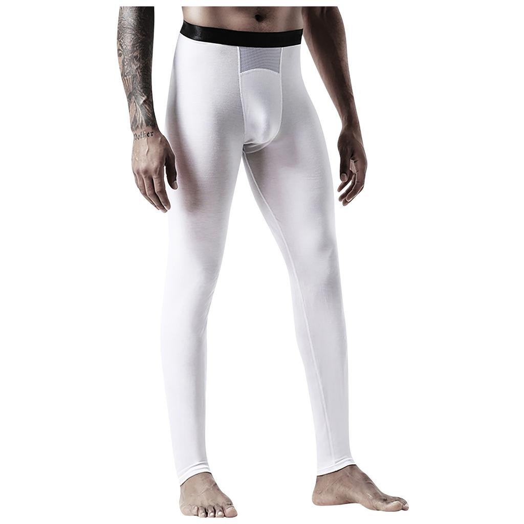 Herrars Ice Silk Mesh Fukttransporterande Termobyxor Slim Andningsbara Leggings