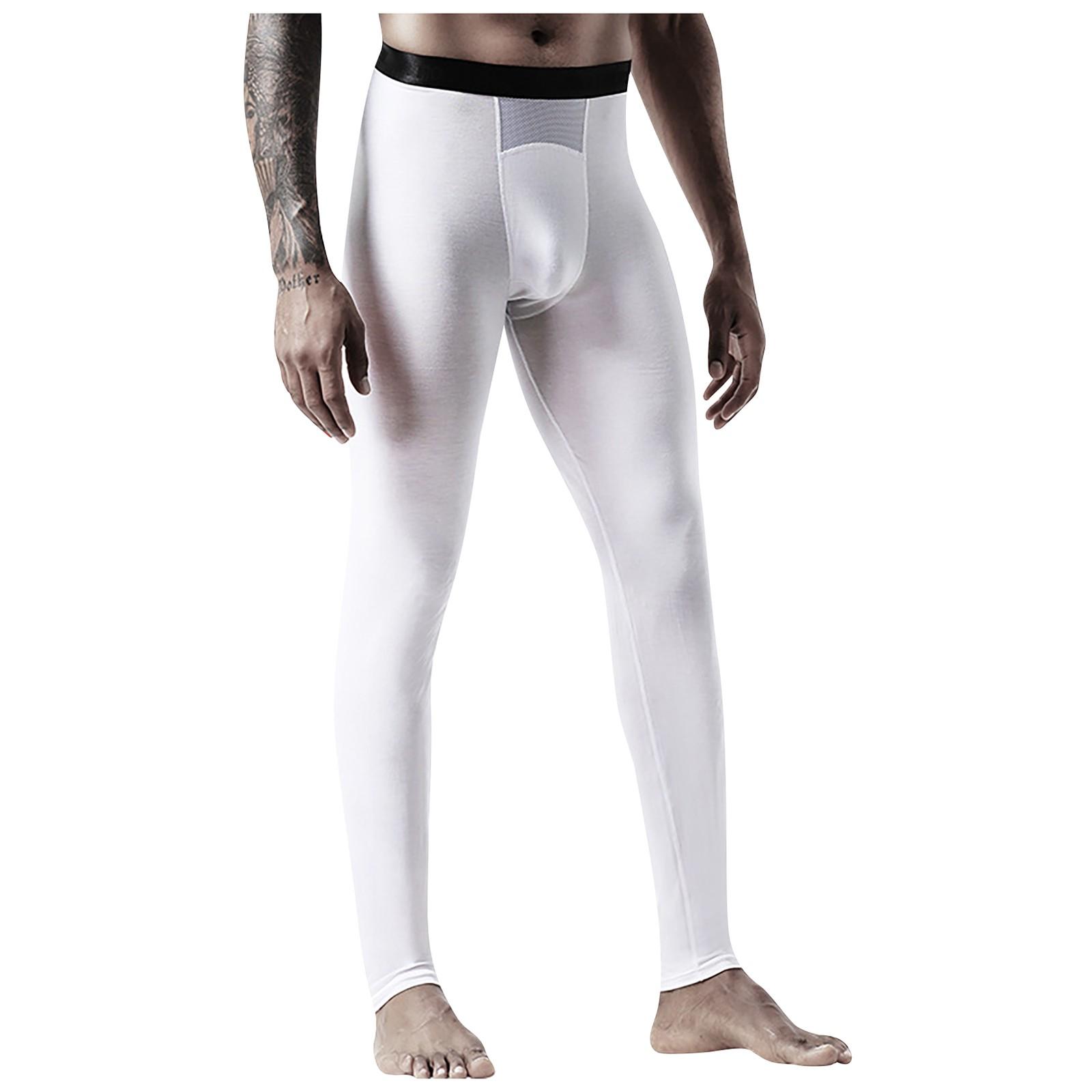 Мужские термобелье из ледяного шелка с сеткой, тонкие дышащие леггинсы XL белый