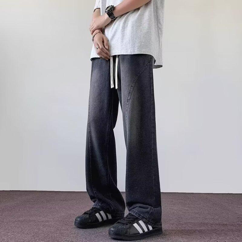 JYL Мужские джинсы Летние Тонкие Американский стиль Свободные Прямые Повседневные Джинсовые брюки XXXL