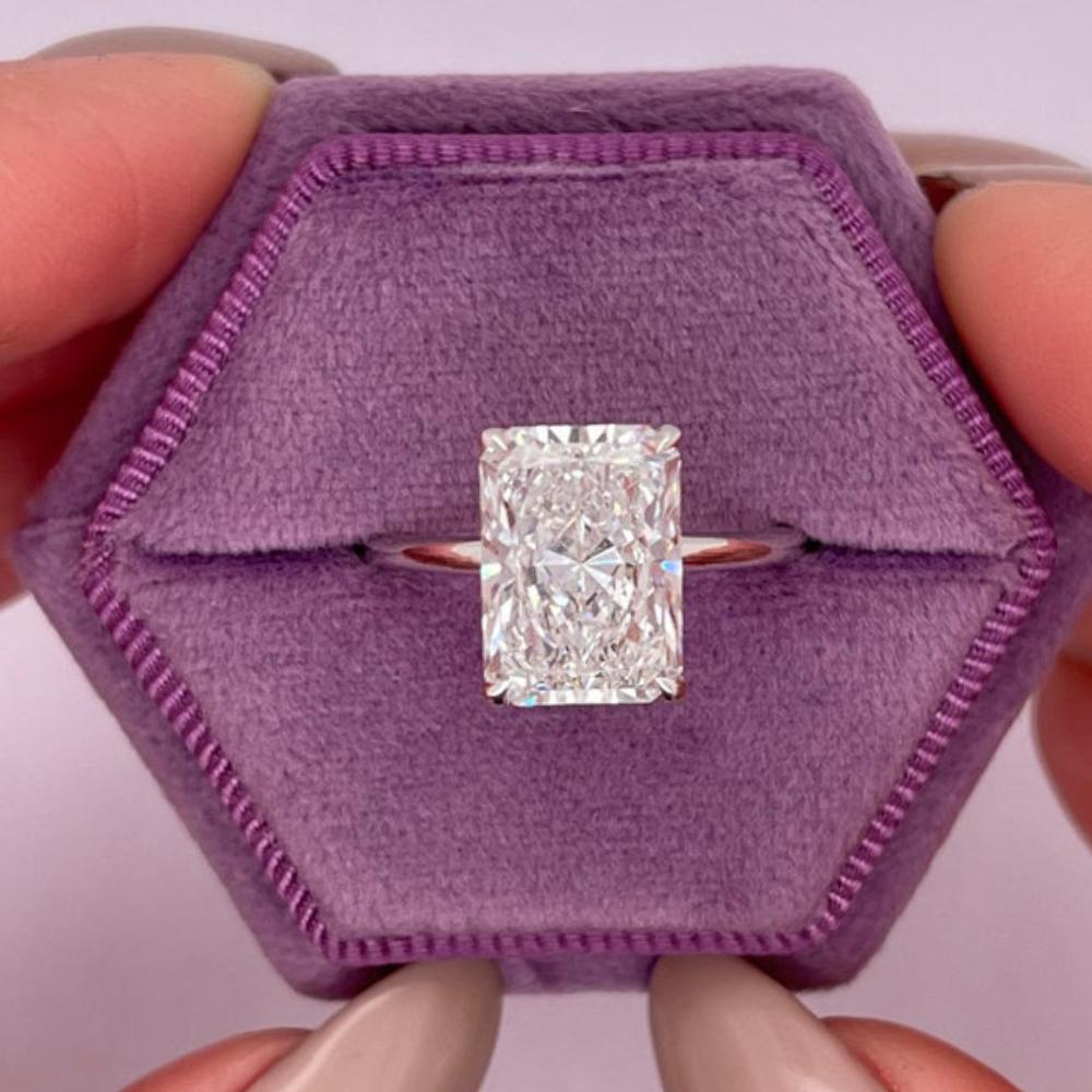 1-4CT Radiant Cut Moissanite Engagement Ring GRA Certified   CopperSolitaire Diamond Wedding Bands for Women Jewelry