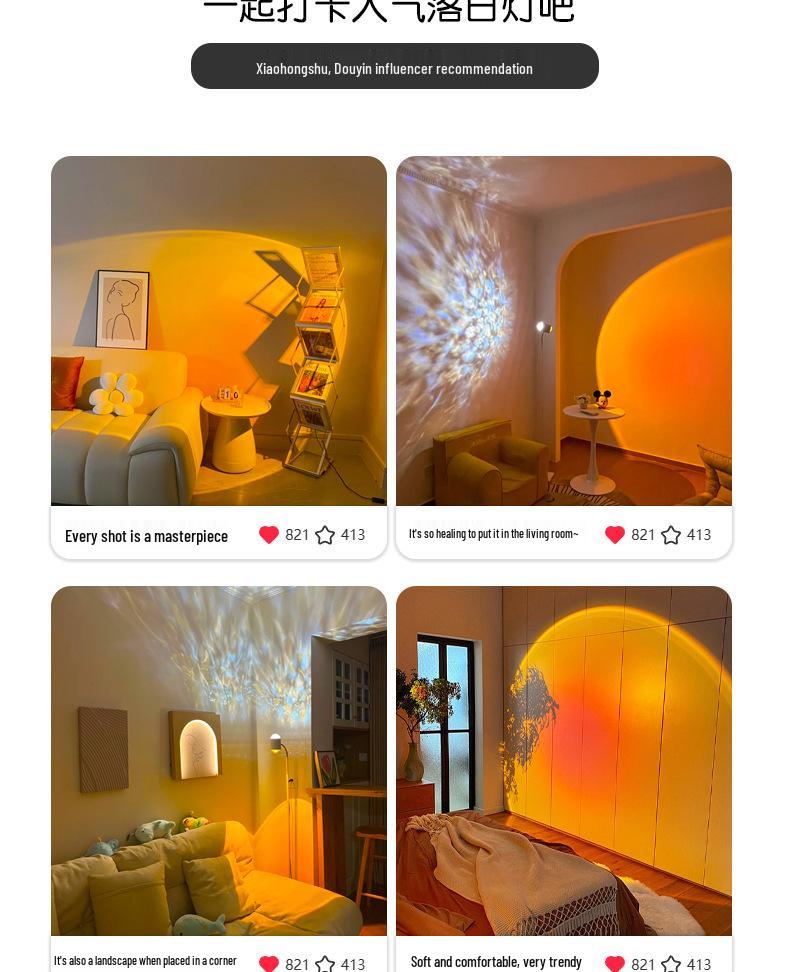 Popular Ripple Sunset Projection Lamp for Ambient Decor In Living Rooms & Bedrooms