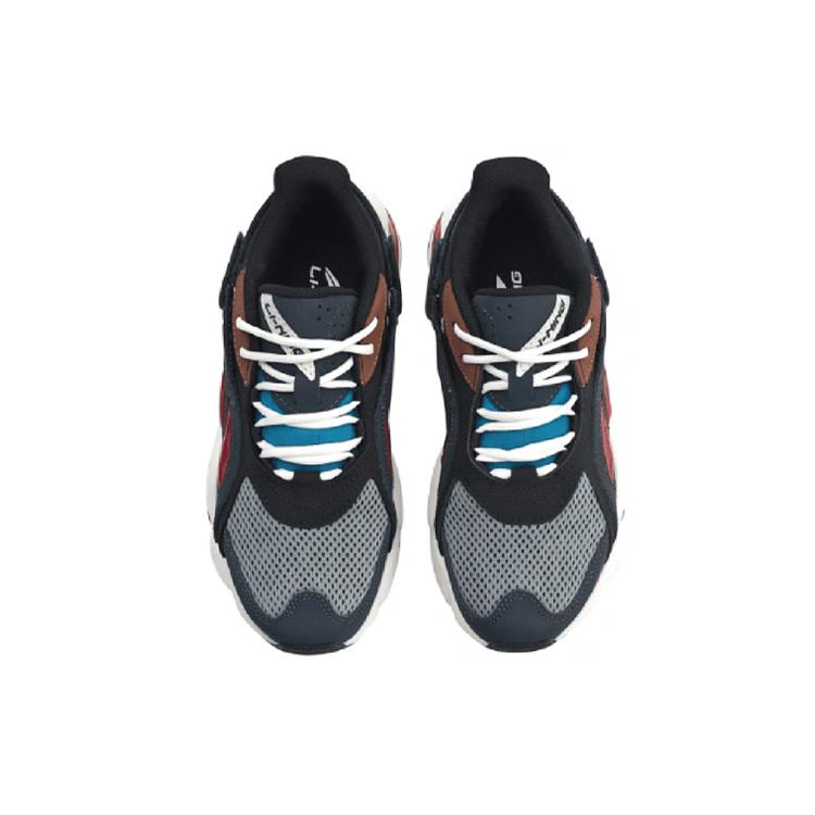Li Ning Butterfly Slip Resistant, Abrasion Resistant, Breathable Low top Chunky Sneakers Women's Ebony Black AGCN276-4