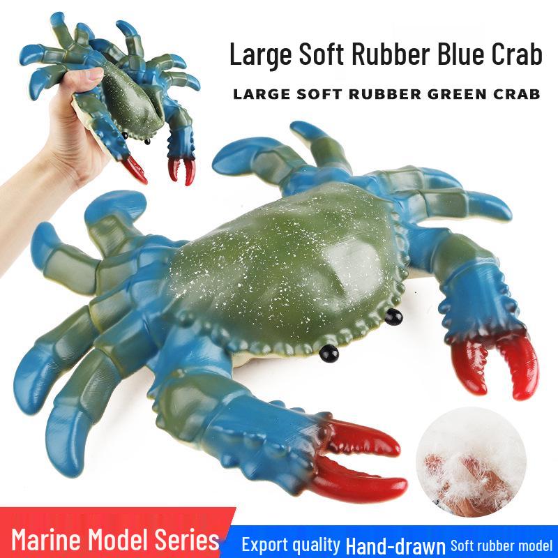 Cross-Border Marine Animal Model - Soft Rubber Blue, Swimming, Hairy & Orchid Crabs - Children's Educational Ornament