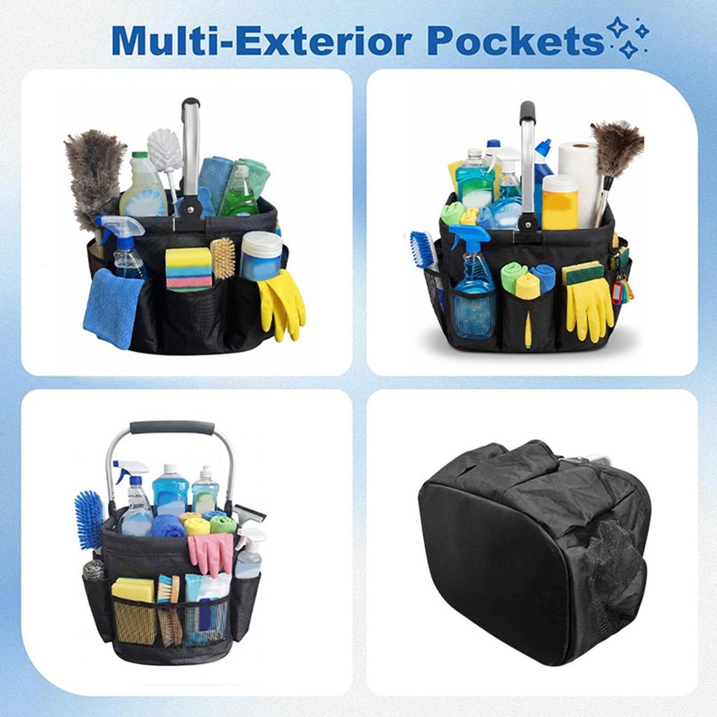 20L Large Storage Handle Tool Bag Cleaning Supplies Folding Basket Multi-pocket Outdoor Storage Basket For Gardens Homes Kitchen