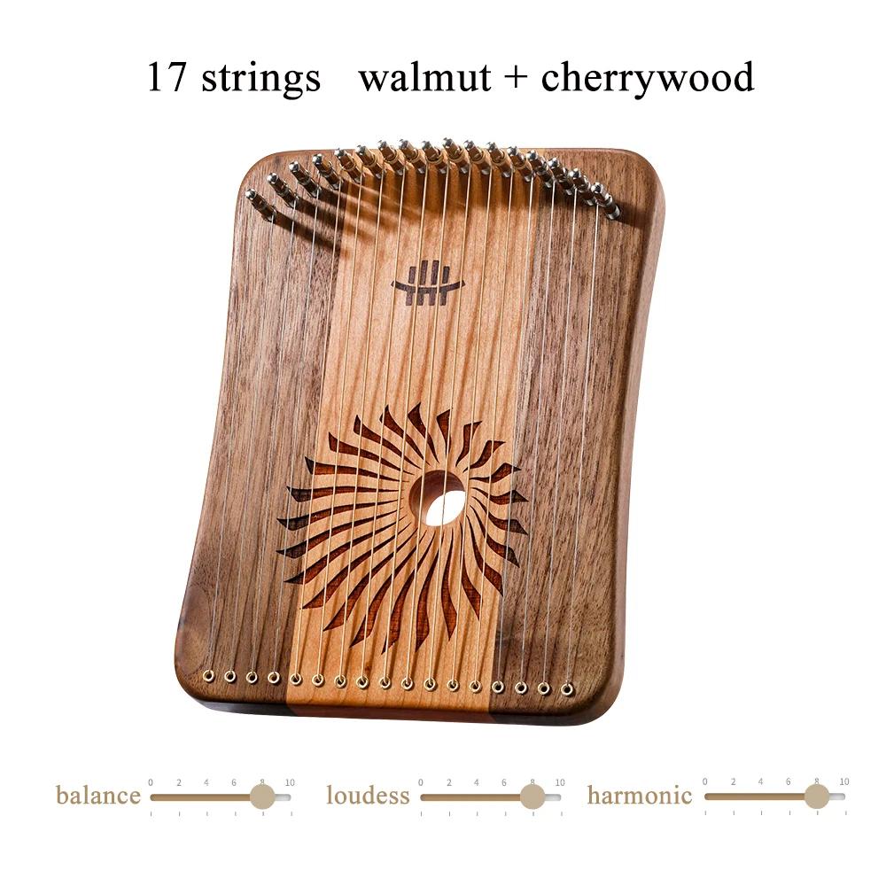 Hluru Lyre 31 Strings Mini Thumb Kalyre 17 Kalimba Strings Finger Harp Wood Creative Finger Lyre Beginner Musical Instrument