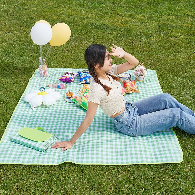 Thickened Waterproof Picnic Pad Friends Gathering Moisture Proof Floor Mat Outdoor Camping Beach Grassland Activity Mat Handheld for Easy Carrying