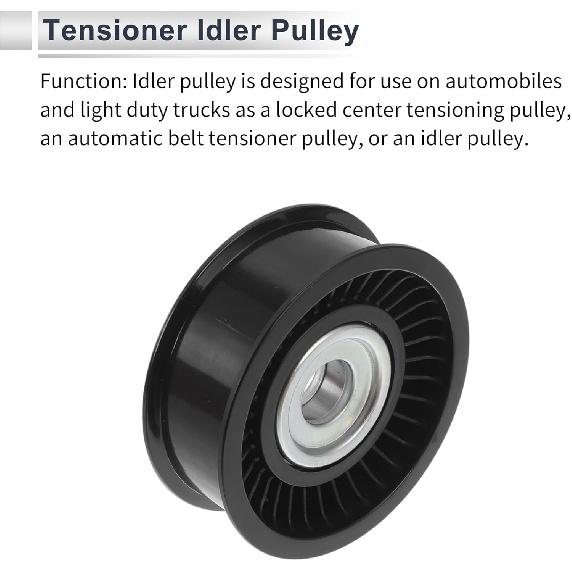 Drive Belt Idler Pulley for Land Rover Range Rover Sport 2009-2019 Serpentine Tensioner Pulley Idler No.LR039516/AJ813564/LR010725 Black 1 Pcs