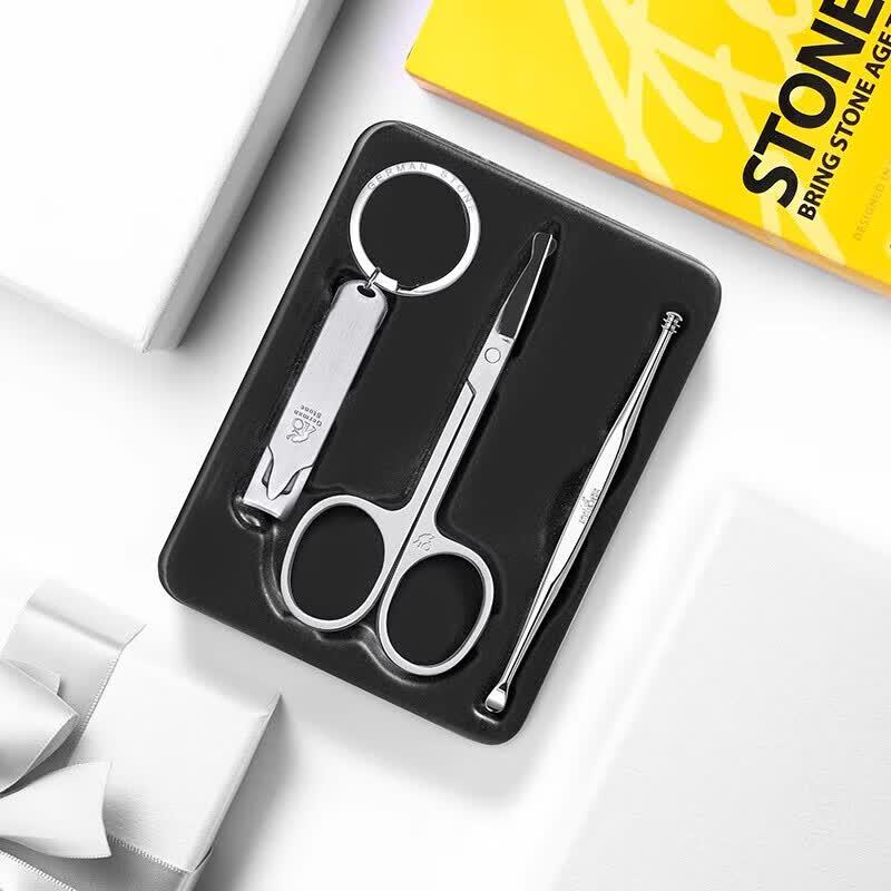 STONE Foldable Stainless Steel Nail Clipper Set with Keychain