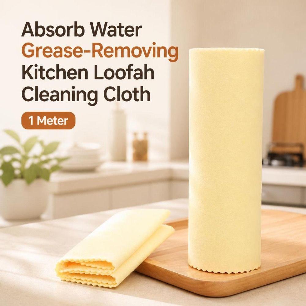 Multipurpose Loofah Cleaning Cloth Absorb Water Scouring Pad  Cleaning Oil Stains