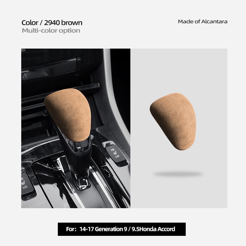 For Honda Accord 9/9.5 Alcantara Suede Gear Shifter Gear Protector Head Cover Car Gear Head Shift Knob Handle Cover Trim Sticker