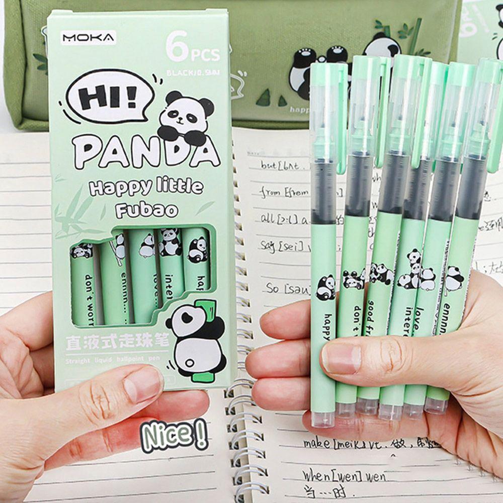 6Pcs/lot Panda Capybara Gel Pen 0.5mm Black Pen Press Erasable Pen  School Office Writing Stationery