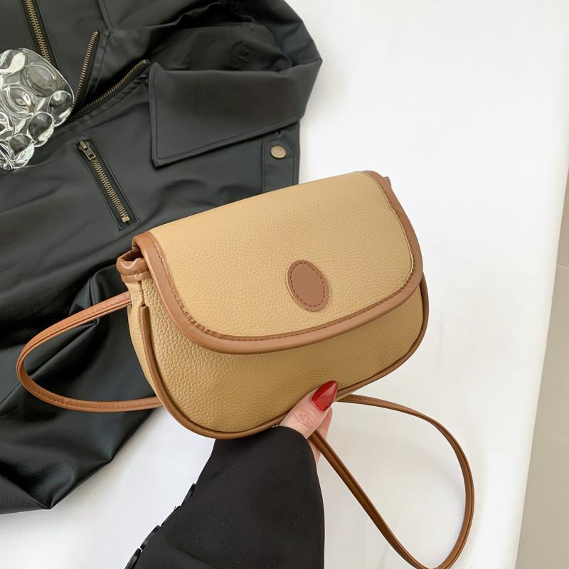 Trendy Colorblock Litchi Texture Casual Shoulder Bag For Women In Spring 2024