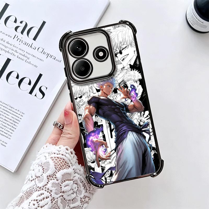 Anime Gojo Satoru JUJUSU Plating Phone Case For Xiaomi Redmi Note 14 15 Pro Plus 13 12 11 11S 11T 10 9S 9 5G Anti-Fall Airabag C