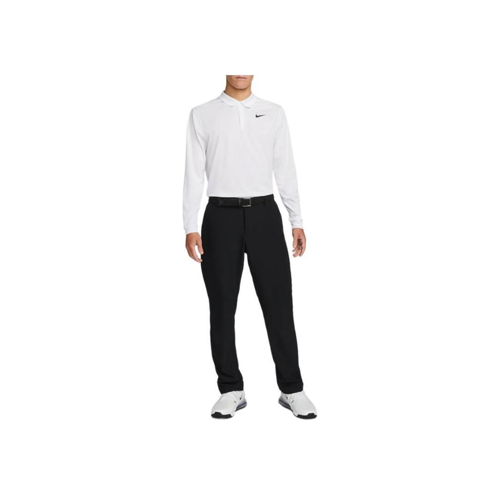 Nike Polo a maniche lunghe con logo solido da uomo top Bianco DN2345-100