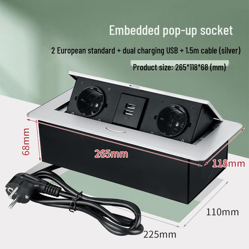 European Standard Pop-up Desktop Power Socket for Office Desks