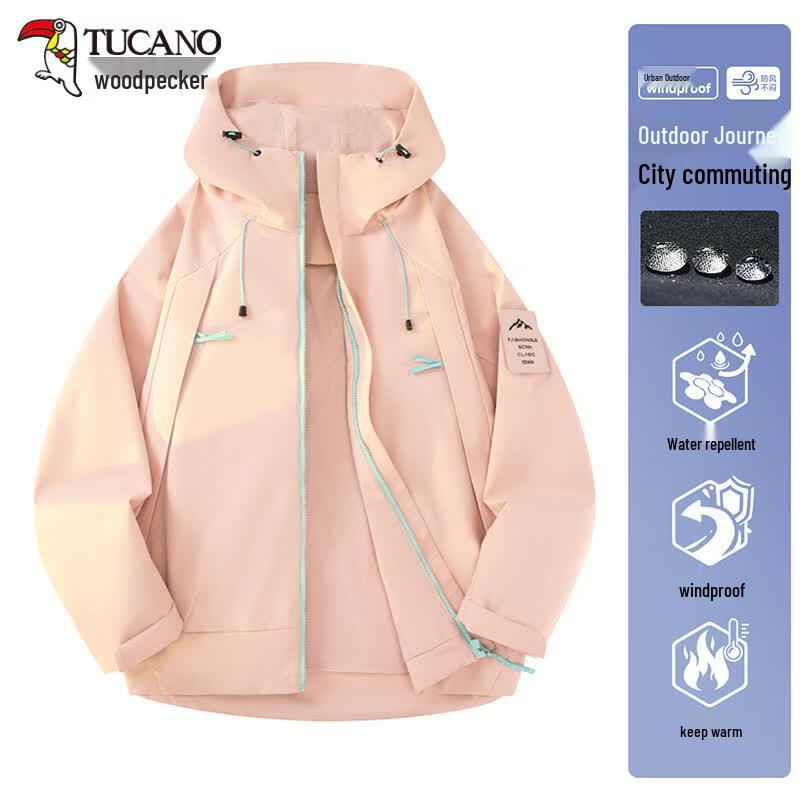 TUCANO Women's Autumn Loose Fit Hooded Windbreaker Jacket